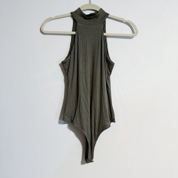 Blanc de Blanc - Olive Ribbed Bodysuit - Picture 1 of 4